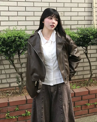 Crop Leather Jacket