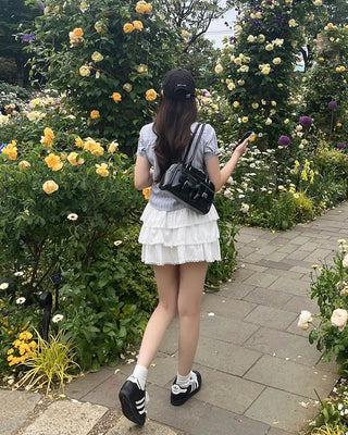 Two-pocket half-moon shoulder bag