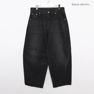 (Unisex) Pintuck Denim Wide Pants