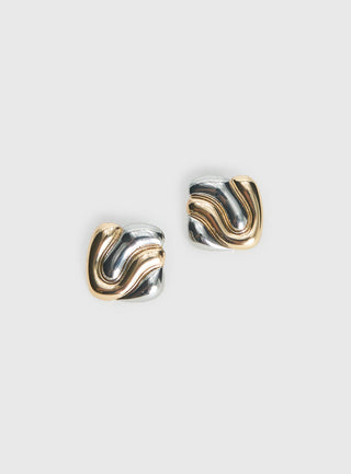 Heavenly Dream Square Earrings Gold  Silver