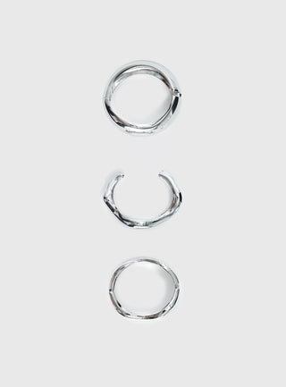 Hot Gossip Cuff Set Silver