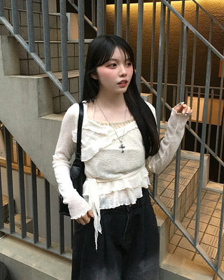 Layered ruffle knit