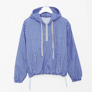 Striped Anorak Hooded Mountain Parka