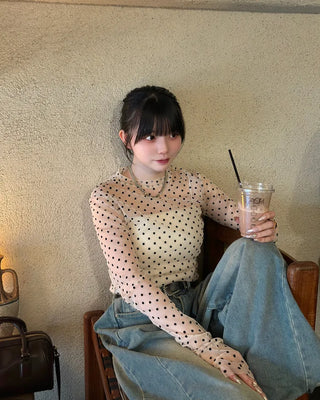 Polka Dot See-Through T-Shirt