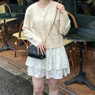 Flared shirred mini skirt
