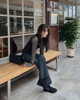 Layered strap knit