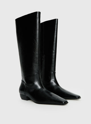 Dance For You Knee High Boots Black