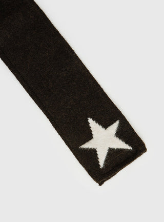 Abelia Star Graphic Scarf Brown  Cream