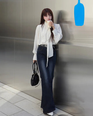 Slim bootcut denim pants