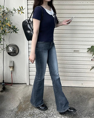 Slim bootcut denim pants