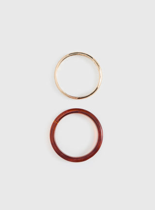 Rhi Rhi Diamante Resin Cuff Pack Brown  Gold