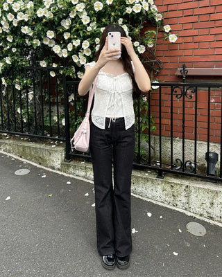 Sheer floral layered blouse