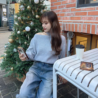 Asymmetrical Turtleneck Knit