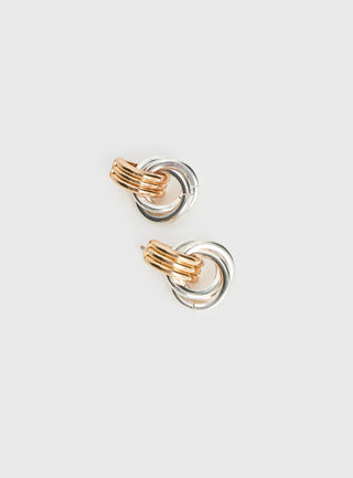 Trishy Linked Earrings Gold  Silver