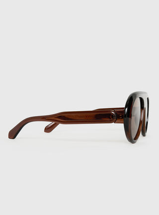 Callissa Oversized Aviator Sunglasses Brown