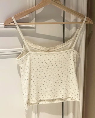 Perforated lace camisole