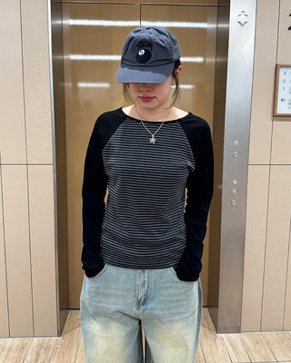 Striped long-sleeved T-shirt