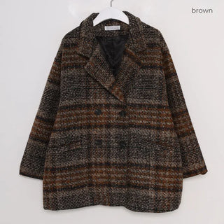Vintage check double-breasted jacket