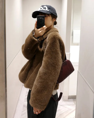 Colored fur jacket