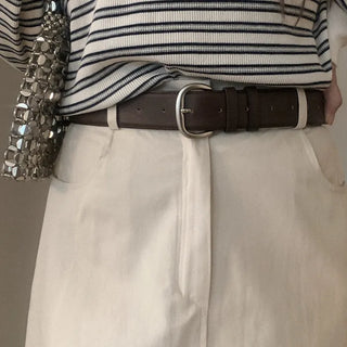 Leather buckle belt