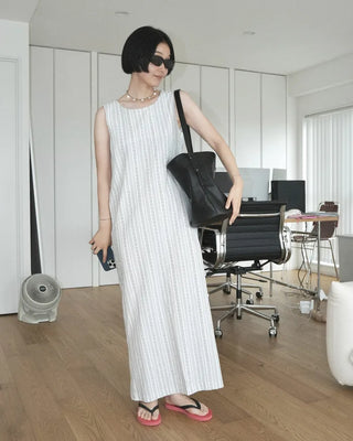 Linen striped dress