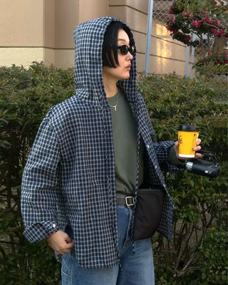 Hoodie check shirt