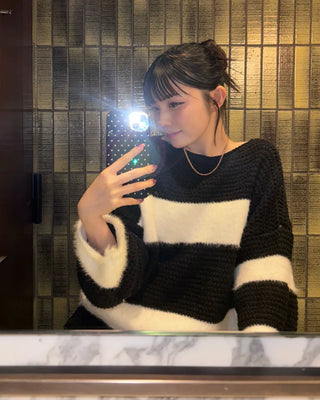 Striped crop knit