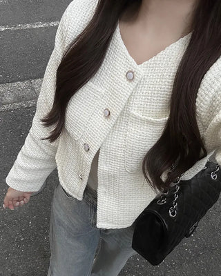Flap pocket tweed jacket