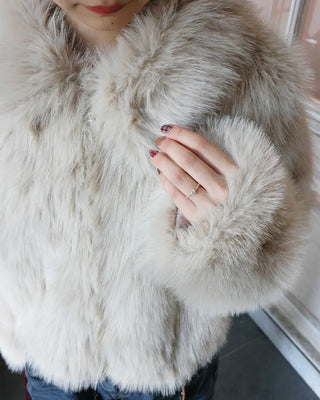 Crop fur jacket