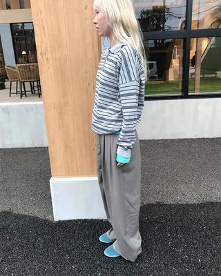 Two-pleat wide slacks