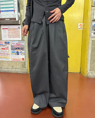 Center seam pleated slacks