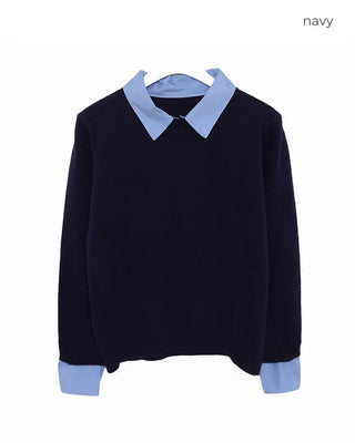 Shirt-layered knit