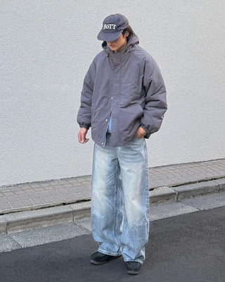 Brushed wide-leg denim