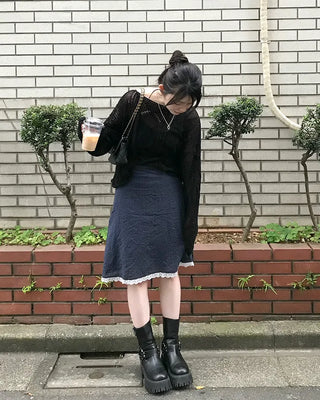 Layered midi skirt
