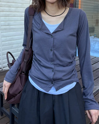 Shirred Layered Cardigan