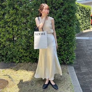 Satin long skirt
