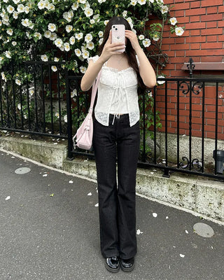 Side buckle point shoulder bag