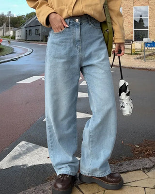 Wide-fit denim pants