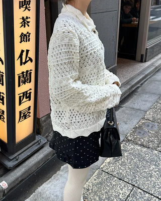Perforated Lace Cardigan