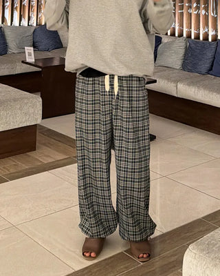 Checked Easy Wide Pants