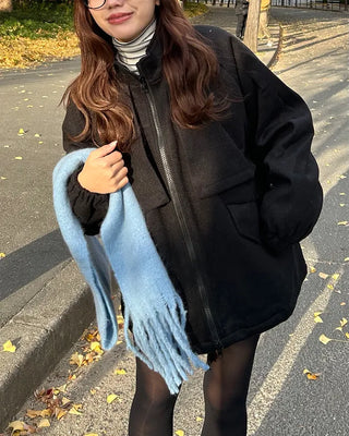 Drawstring zip jacket