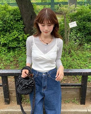 V-neck slit camisole