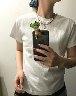 Simple basic short-sleeved shirt