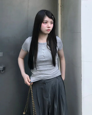 Snap Half-Open T-Shirt