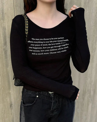 Lettering Long-Sleeve T-Shirt