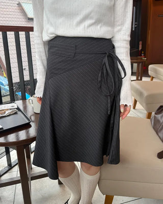 Striped midi skirt
