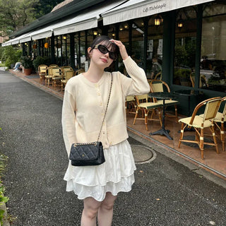 Basic color cardigan