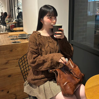 Shoulder ribbon knit