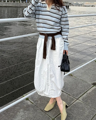 Balloon silhouette long skirt