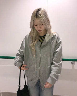 Asymmetrical zip-up hoodie